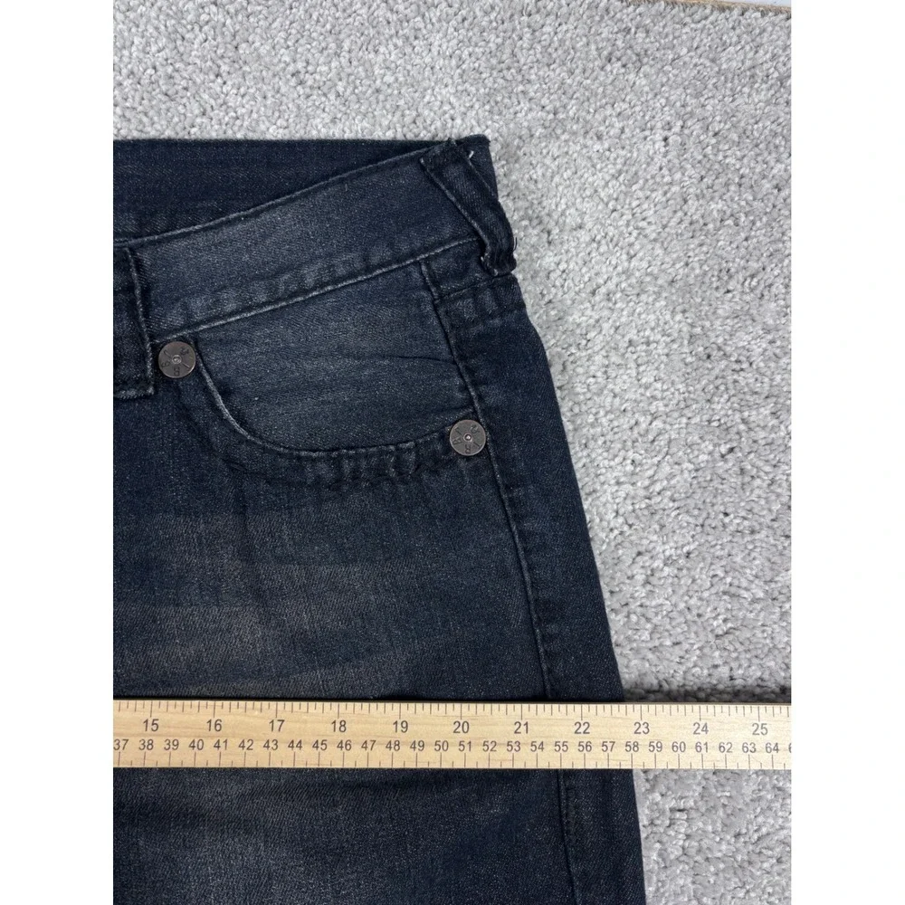 True Religion Jeans Mens Size 38 Black Denim Straight‎ Leg USA Made